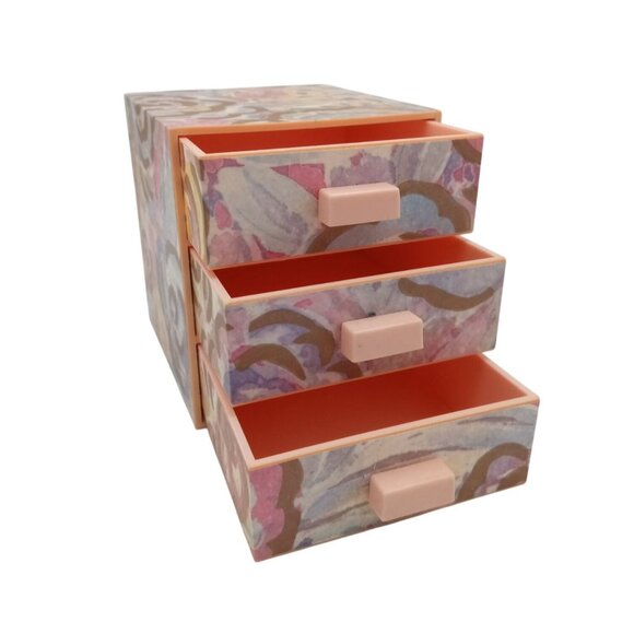 Jewelry Box Avon Floral Impressions Vintage 1988 3 Drawer Miniature Keepsakes - Picture 7 of 14